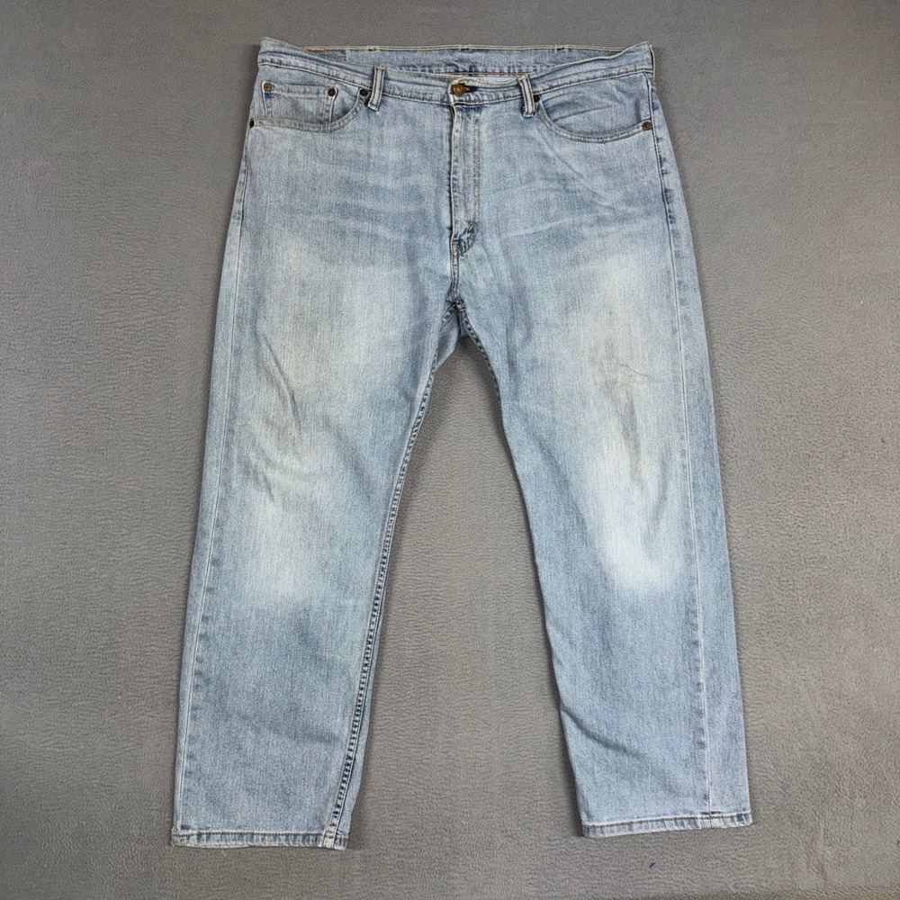 Levis Jeans Mens 38x29 Blue 505 Regular Fit Straight Leg Stretch Denim Cowboy
